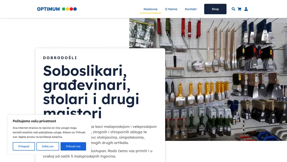 Optimumvtc.hr business website screenshot